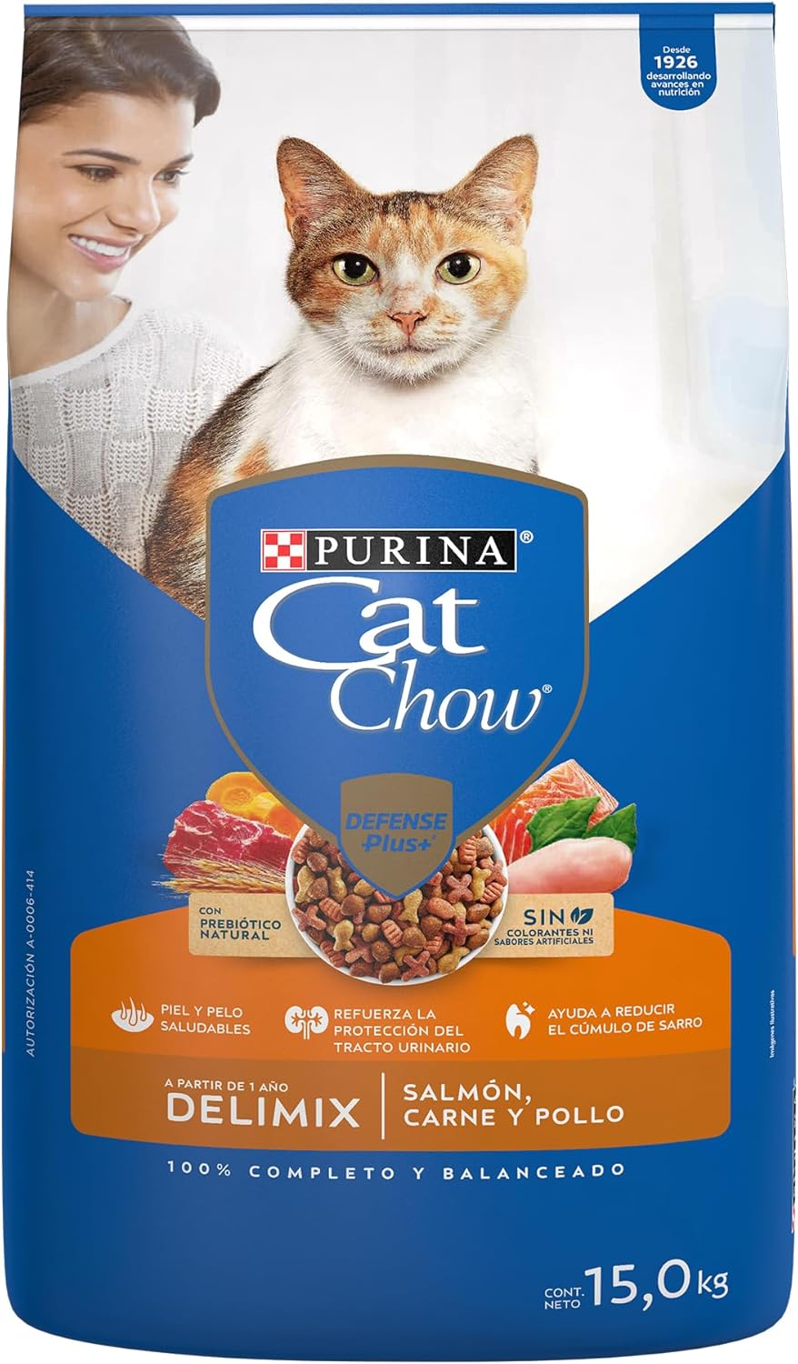 Purina. Cat Chow. Adulto Delimix. Todos los tamaños. 15 kg