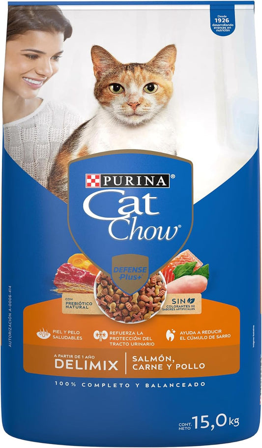 Purina. Cat Chow. Adulto Delimix. Todos los tamaños. 15 kg